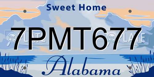 7PMT677 Alabama License Plate