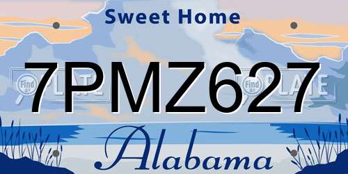7PMZ627 Alabama License Plate