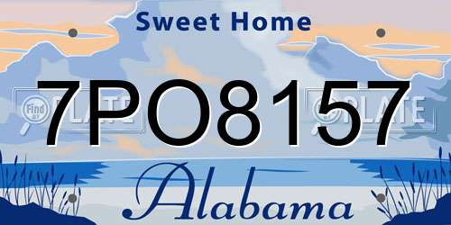 7PO8157 Alabama License Plate
