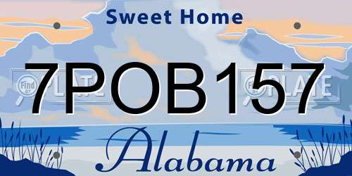 7POB157 Alabama License Plate