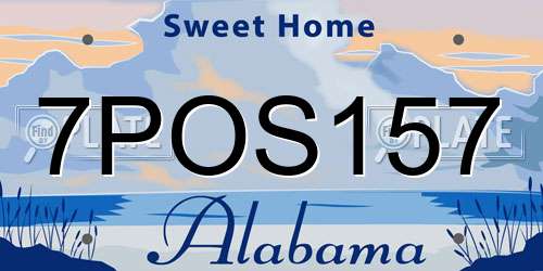 7POS157 Alabama License Plate