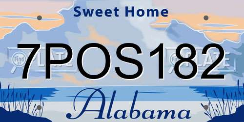 7POS182 Alabama License Plate