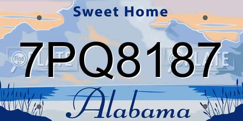 7PQ8187 Alabama License Plate