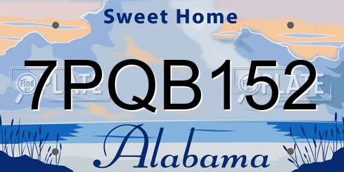 7PQB152 Alabama License Plate