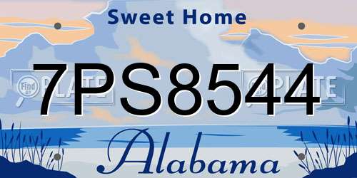 7PS8544 Alabama License Plate
