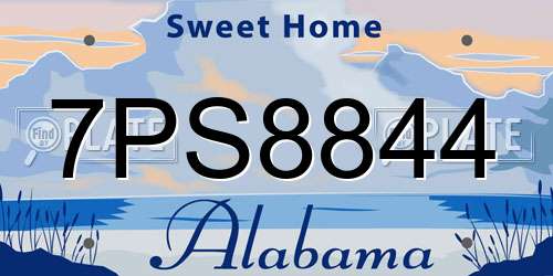 7PS8844 Alabama License Plate