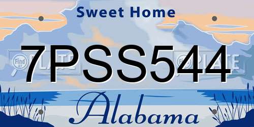 7PSS544 Alabama License Plate