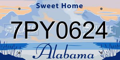 7PY0624 Alabama License Plate