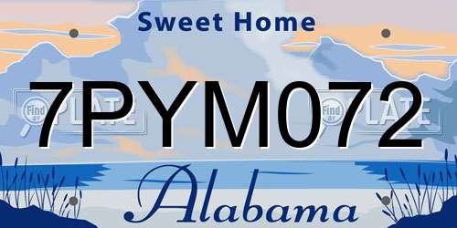 7PYM072 Alabama License Plate