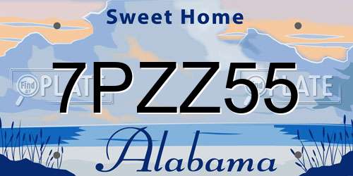 7PZZ55 Alabama License Plate