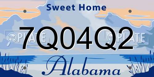 7Q04Q2 Alabama License Plate