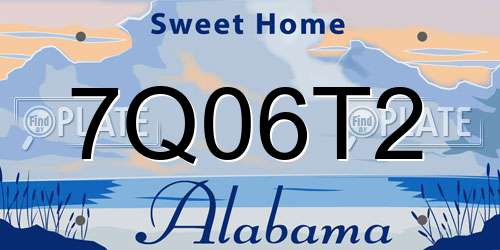 7Q06T2 Alabama License Plate