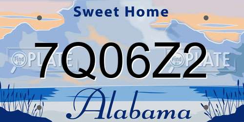 7Q06Z2 Alabama License Plate