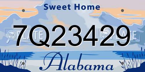 7Q23429 Alabama License Plate