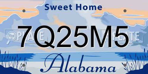 7Q25M5 Alabama License Plate