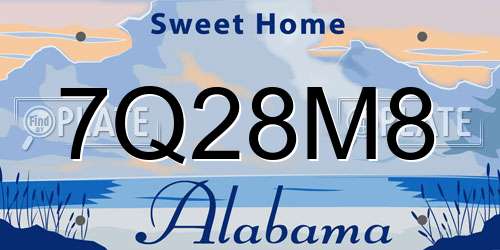 7Q28M8 Alabama License Plate