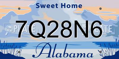7Q28N6 Alabama License Plate