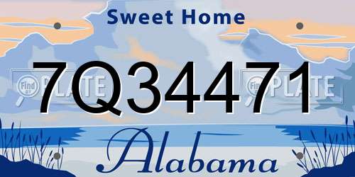 7Q34471 Alabama License Plate