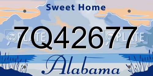 7Q42677 Alabama License Plate