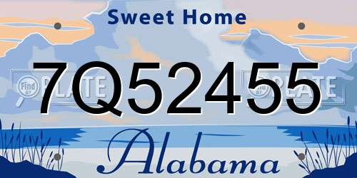 7Q52455 Alabama License Plate