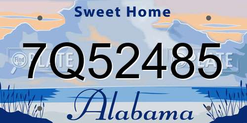 7Q52485 Alabama License Plate