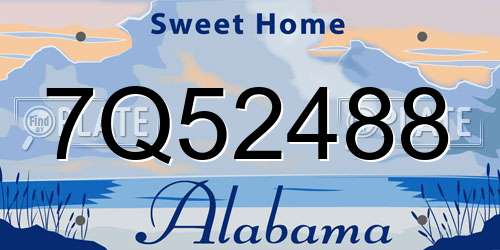 7Q52488 Alabama License Plate