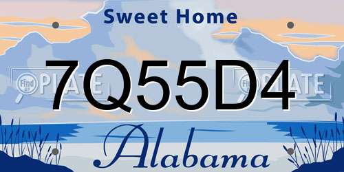 7Q55D4 Alabama License Plate