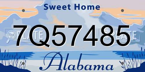 7Q57485 Alabama License Plate