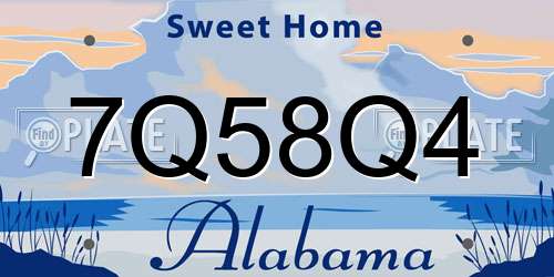 7Q58Q4 Alabama License Plate