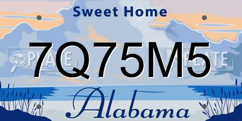 7Q75M5 Alabama License Plate