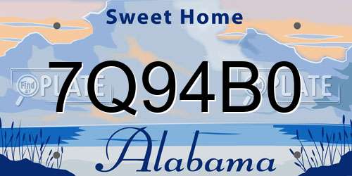 7Q94B0 Alabama License Plate