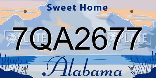 7QA2677 Alabama License Plate