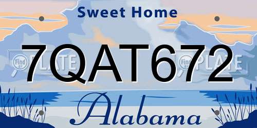 7QAT672 Alabama License Plate