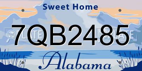 7QB2485 Alabama License Plate