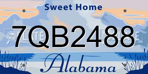 7QB2488 Alabama License Plate