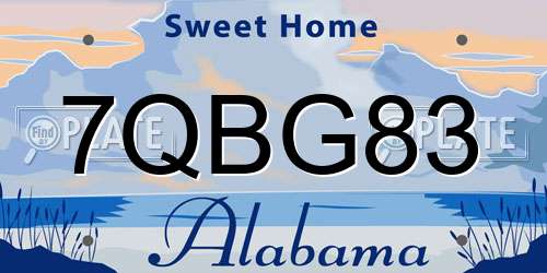 7QBG83 Alabama License Plate