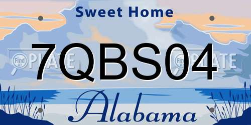 7QBS04 Alabama License Plate