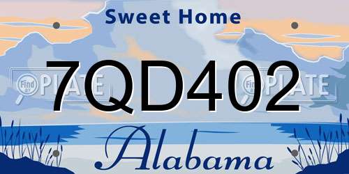 7QD402 Alabama License Plate