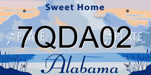 7QDA02 Alabama License Plate