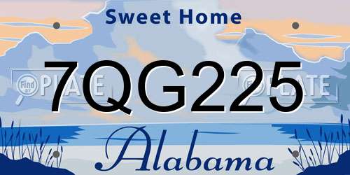 7QG225 Alabama License Plate
