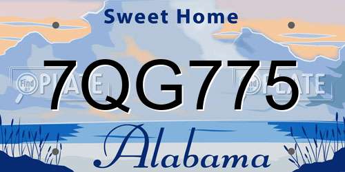 7QG775 Alabama License Plate