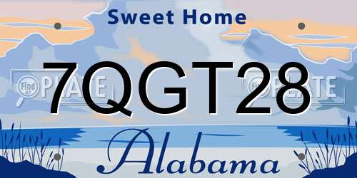 7QGT28 Alabama License Plate