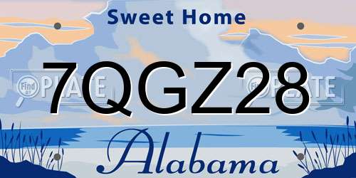 7QGZ28 Alabama License Plate