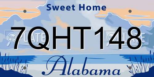 7QHT148 Alabama License Plate