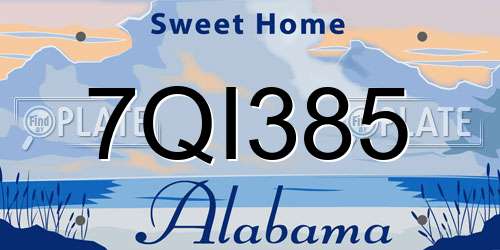 7QI385 Alabama License Plate