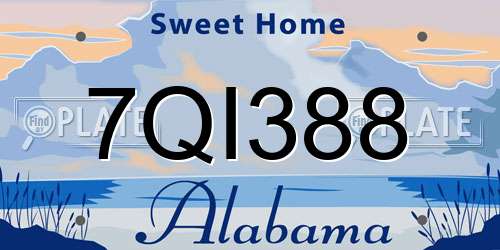 7QI388 Alabama License Plate