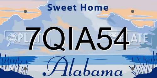 7QIA54 Alabama License Plate