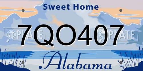 7QO407 Alabama License Plate