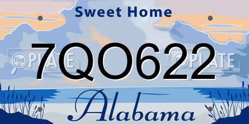 7QO622 Alabama License Plate