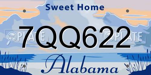 7QQ622 Alabama License Plate